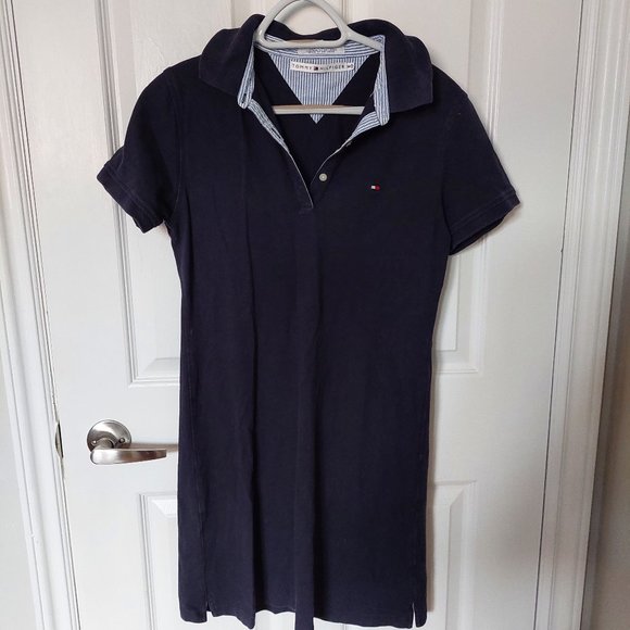 TOMMY HILFIGER Navy Cotton Stretchy Polo Dress, size M - Picture 1 of 6